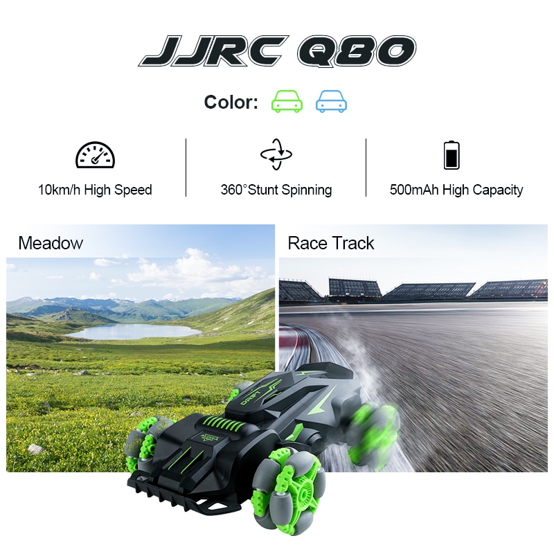 Jjrc Q80 2.4G 10 Km/h Hoge Snelheid 360 Rotatie Anti-Collision Band Afstandsbediening Auto Rc Stunt Auto drift Stunt Auto Kids