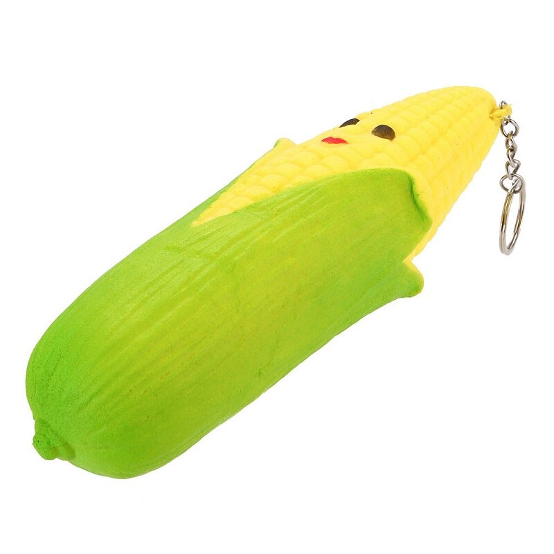 Jumbo Double-sided expression Mr Corn Squishies PU Simulation Fruit Vegetables Phone Straps Kawaii Slow Rising Toys 17.5*5 CM