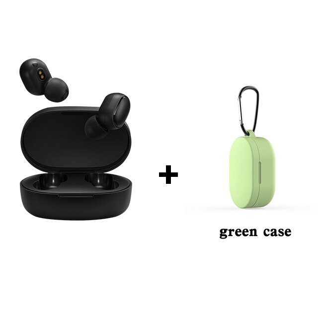 Origina Xiaomi Redmi AirDots 2 In Ear Bluetooth 5.0 Wireless Earphones With Mic Handsfree Earbuds AI Control AirDots Pro 2S 2 SE: add green case