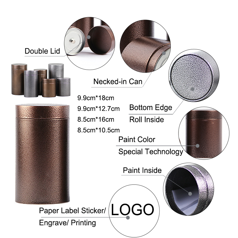 Xin Jia Yi Packaging Metal Box 20cm Height Large Cylinder Coffee Tea Set Storage Case Set Package
