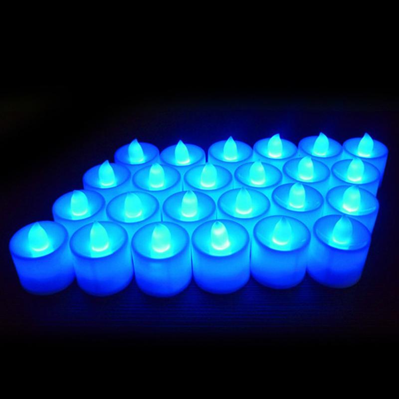 LED Candle Multicolor Lamp Simulation Color Flame Tea Light Candles Home Birthday Party Wedding Decoration Candles