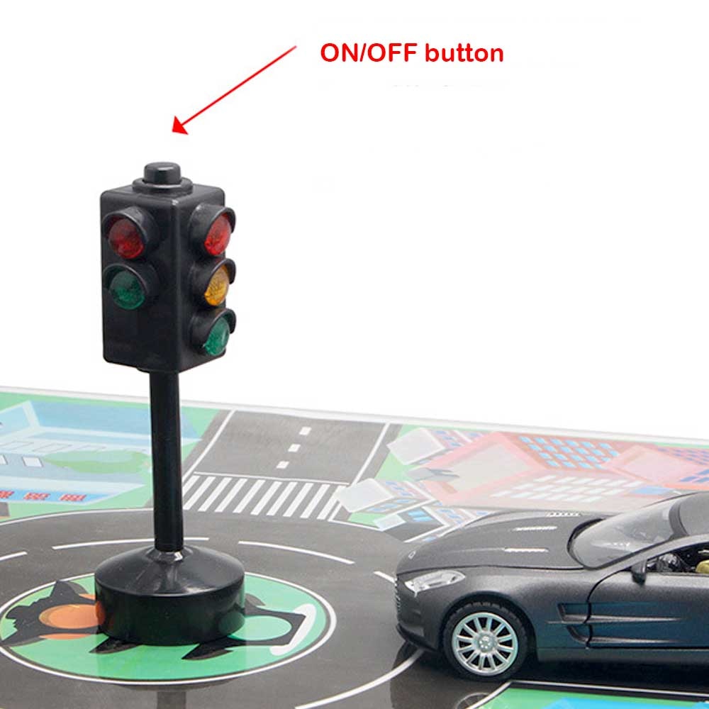 3PCS Traffic Lights For Kids, 4.7 Inch Mini Toy Road Signs Traffic Light Toys For Kids