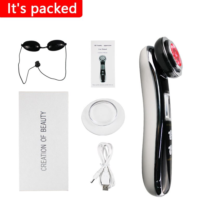 LED photon radio frequency radio frequency radio frequency EMS skin rejuvenation thin face firming massage beauty instrument: with gifi box