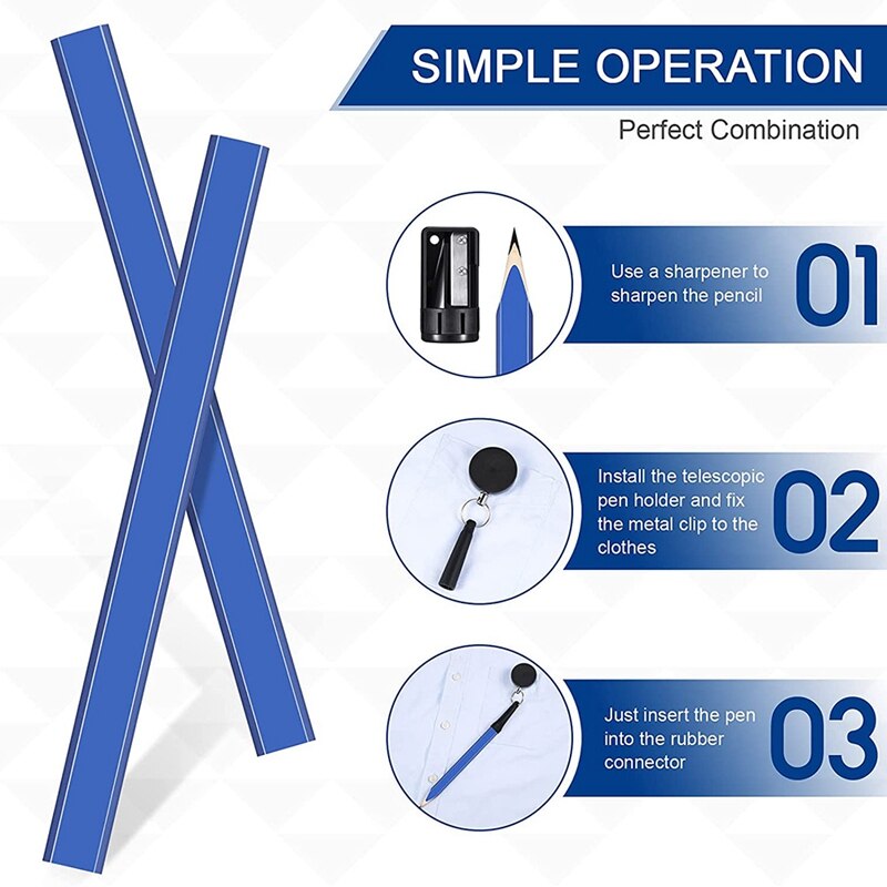 24 Stuks Bouw Potloden Met Intrekbare Timmerman Potlood Houder En Puntenslijper, Voor Bouw Werk Mechanische
