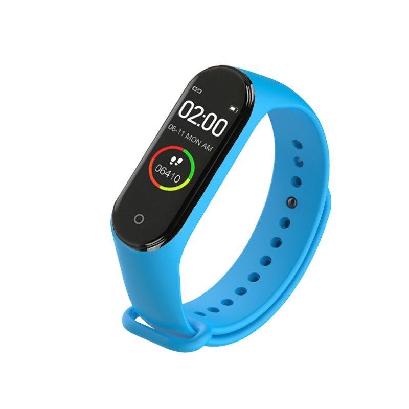 Smart M4 Band Herz Rate Blutdruck Monitor Sport Uhr für Männer Frauen Monitor Gesundheit Armband Wasserdichte Fitness Tracke: SkyBlue
