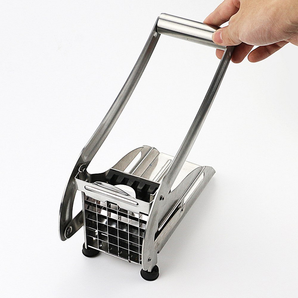 Edelstahl Französisch Frites Schneider Kartoffel Chips Streifen Schneiden Maschine Maker Slicer Chopper Dicer W/ 2 Klingen Küche Gadgets