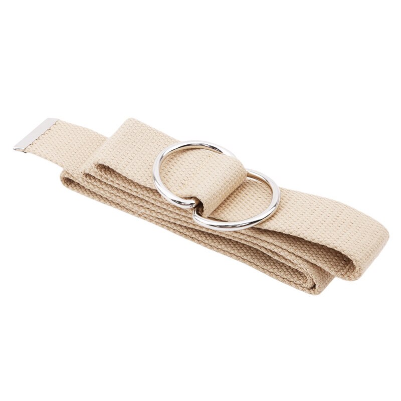 Casual Unisex Canvas Stof Riem D Ring Gesp Webbing Taille Band Casual Jeans Riem 5 Kleuren Cinturones Hombre: khaki