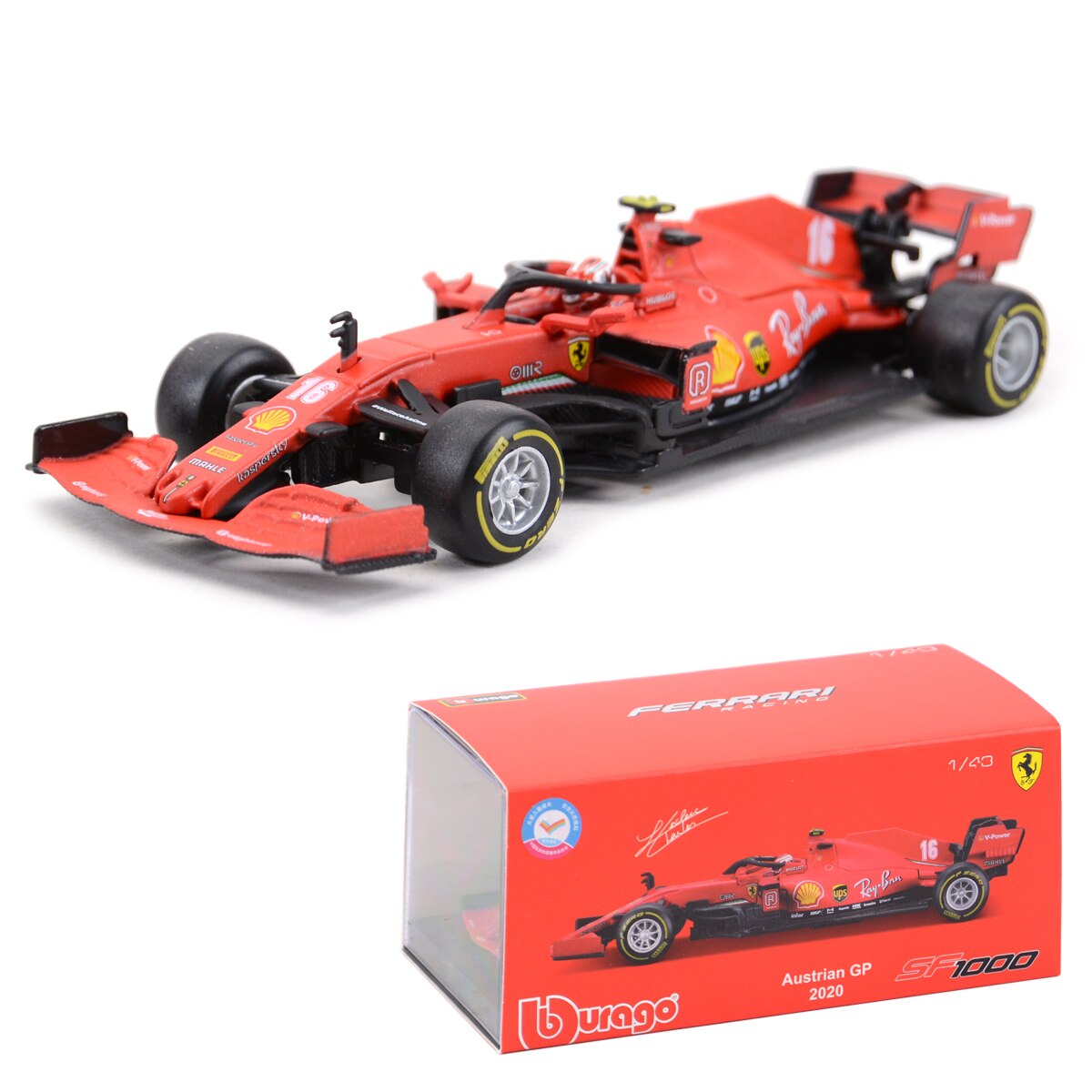 Bburago 1:43 RB15 RB16B #33 F1 Formula Car Static Die Cast Vehicles Collectible Model Racing Car Toys: 2020 SF1000 16 SD