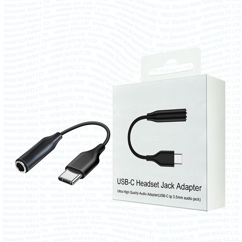 Cable de Audio Ultra tipo C para Samsung S22, S21, Note20, adaptador auxiliar de 3,5mm para Galaxy S21, S20, FE, A90, Z, Flip3 Fold 2: Black With Box