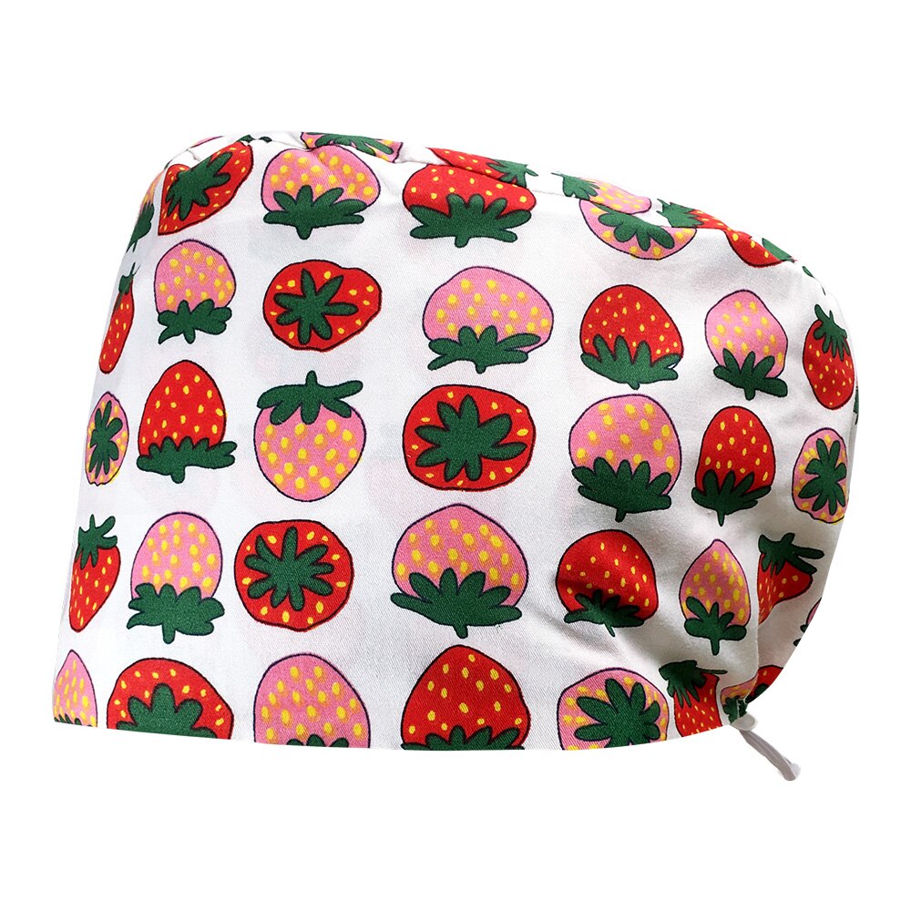 Scrubmuts voor huisdieren, verstelbare elastische gesp, werkmutsen voor voedingsdeskundigen, zweetabsorberend, cartoonprint, veelkleurige scrubmuts: 82028