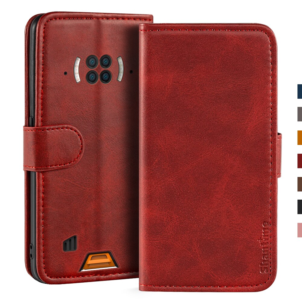 Case Voor Doogee S96 Pro Case Magnetische Wallet Leather Cover Voor Doogee S96 Pro Stand Coque Telefoon Gevallen: Red