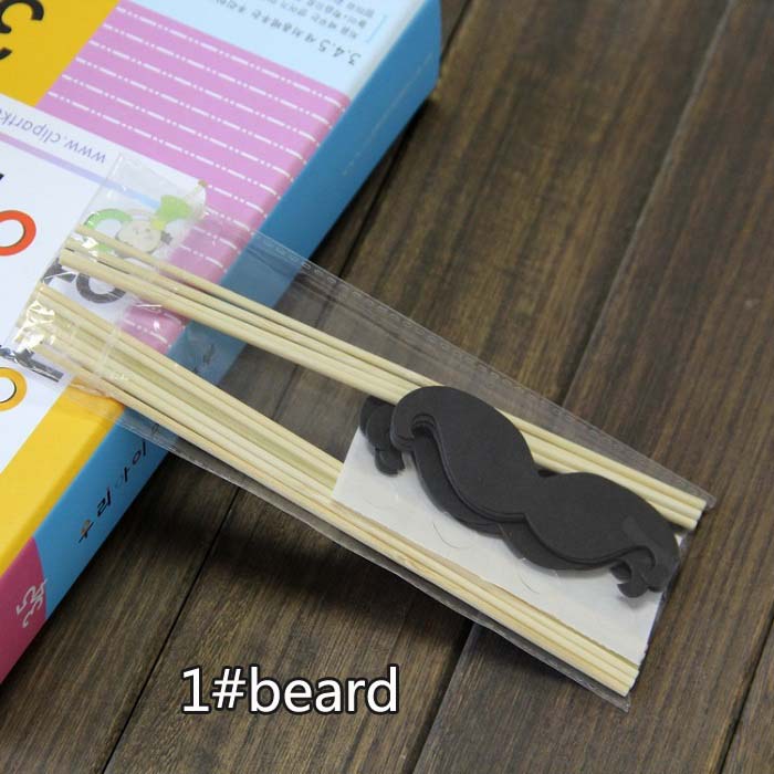 festival supplies 10pcs/set Photo Booth Props Photography mask paper Card Wedding/birthday/baby shower Party event lip/hat: 1 beard