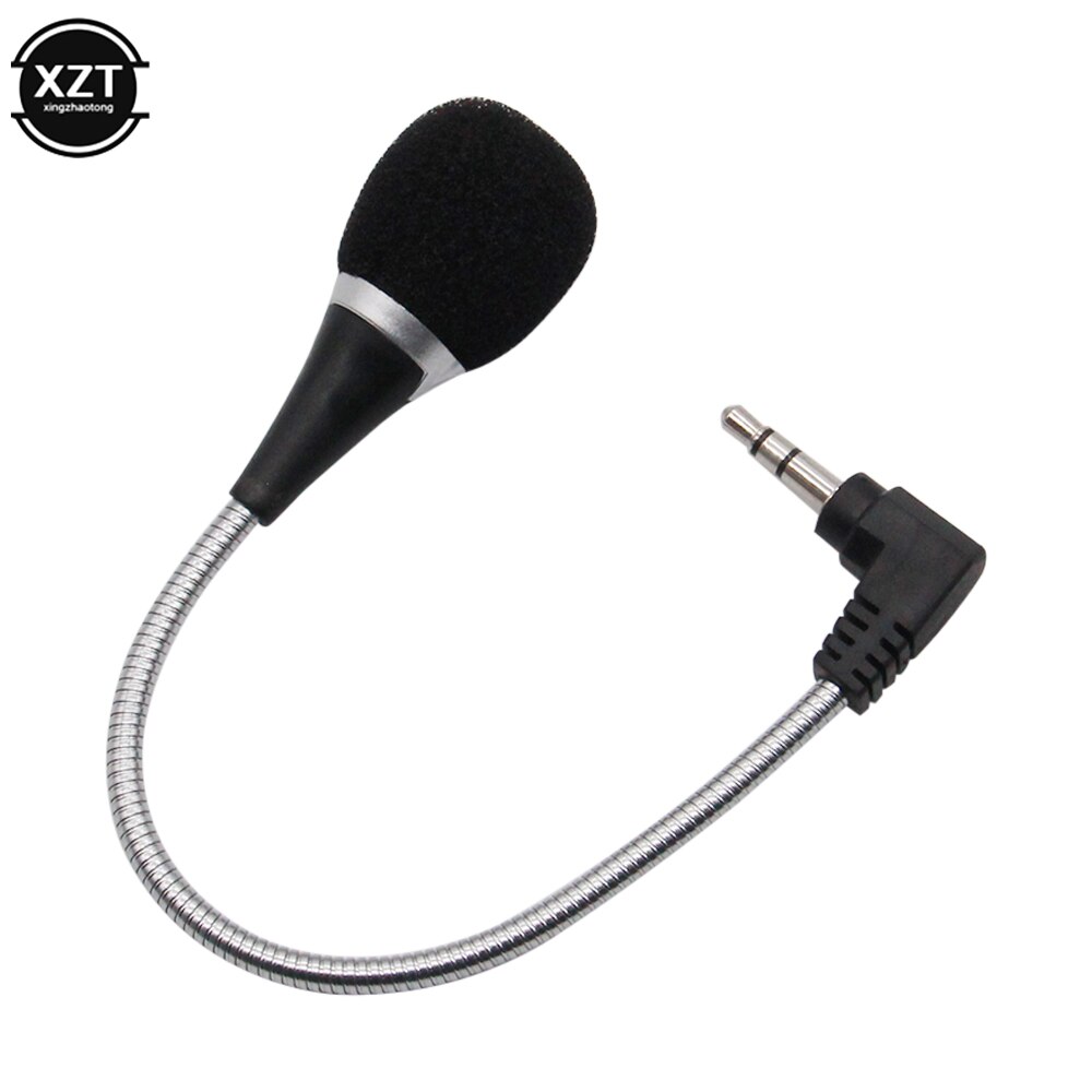 Mini professionals 3.5mm- jack clip-on reversmicrofoon, flexibele bedrade microfoon, omnidirectioneel voor skype, pc, laptop, notebook, luidspreker: Zilver