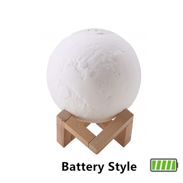 880ML Air Humidifier 3D Moon Lamp light Diffuser Aroma Essential Oil USB Ultrasonic Humidificador Night Cool Mist Purifier: White