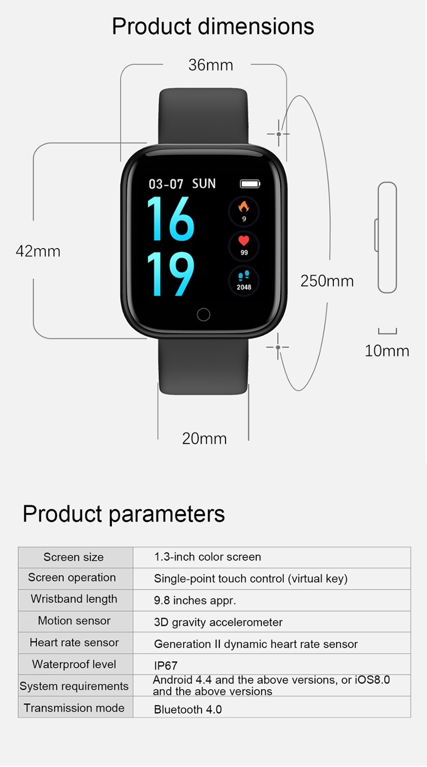 T80 montre intelligente femmes hommes sport Ip68 étanche activité Fitness Tracker fréquence cardiaque bord Smartwatch pour Android iOS B57