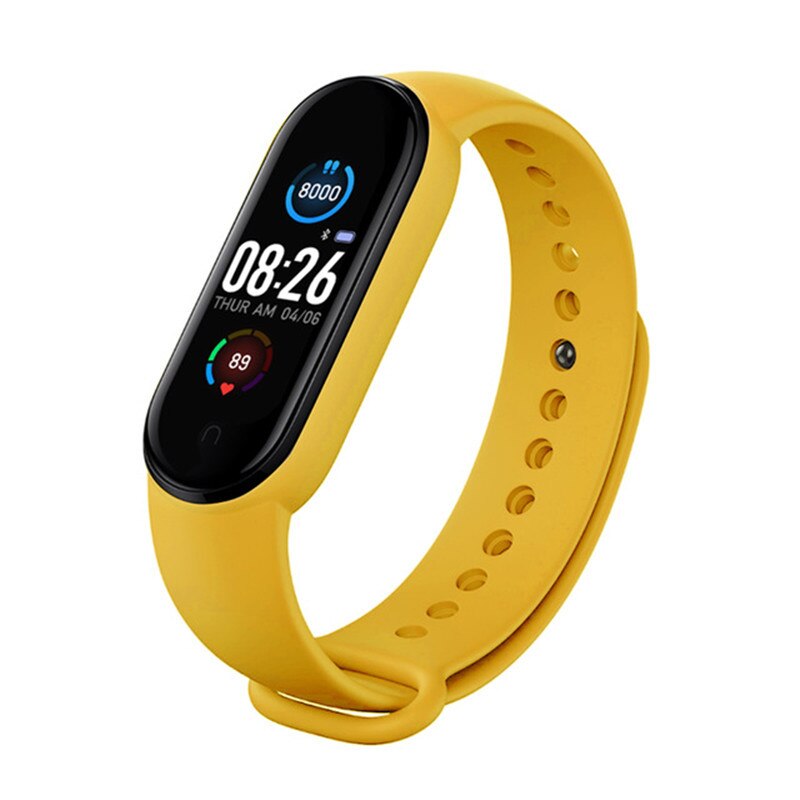 M5 Smart Watches Bluetooth Bracelet Sport Fitness Tracker Pedometer Heart Rate Monitor SmartBand Wristband for Android IOS: yellow