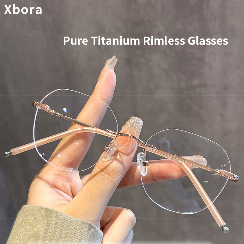 Xbora dambågar utan bågar ultralätta polygonbågar herrbågar optiska glasögon med receptbelagda glasögon 32006