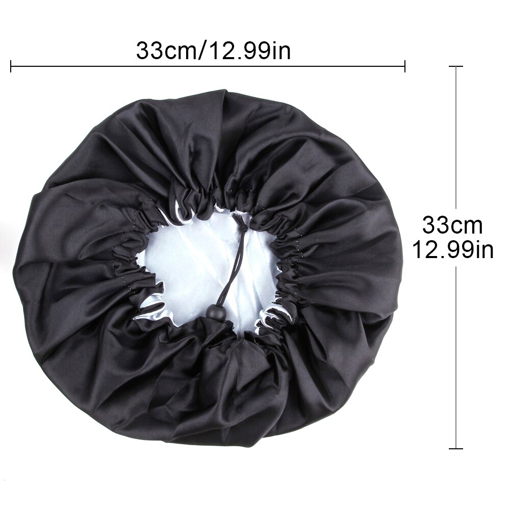 Sleep Satin Hat Hair Caps Silk Bonnet Night Cap Adjustable Sleeping Head Cover Double Layer Women Curly Hair Styling Accessories