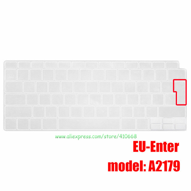 Turkish Silicone EU Version Keyboard Cover Protector Skin For MacBook Newest Air 13 touch bar ID A2179 M1 A2337 Release: Transparent