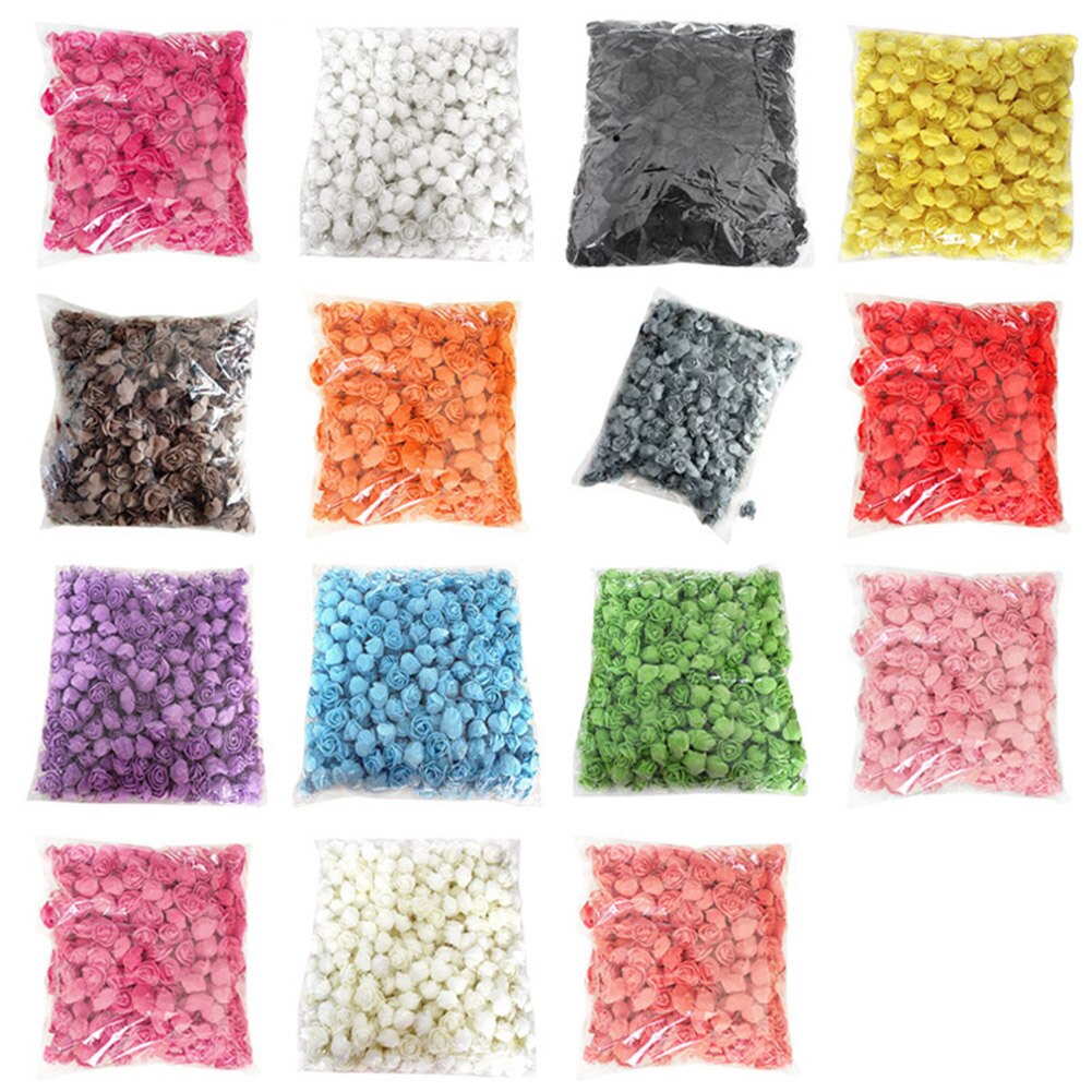 500 pièces/paquet fait à la main Rose fleur Simulation mousse PE décoratif fleur tête guirlande accessoires NOV99: T