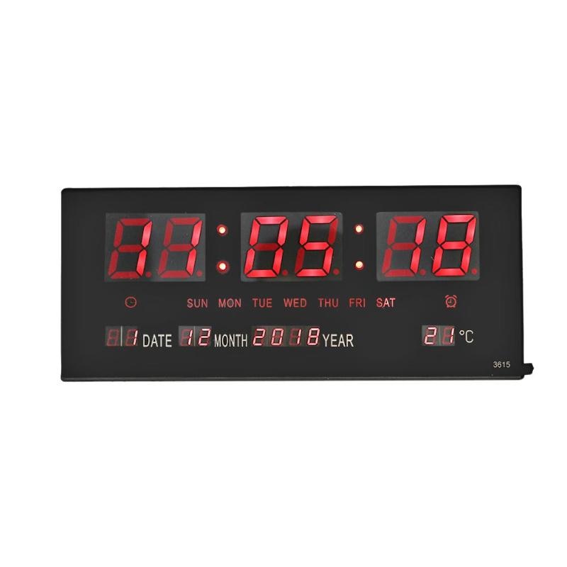 USB Digital Alarm Clock LED Electronic Clock Backlight Snooze Mute Voice Calendar Desktop Clock EU Plug