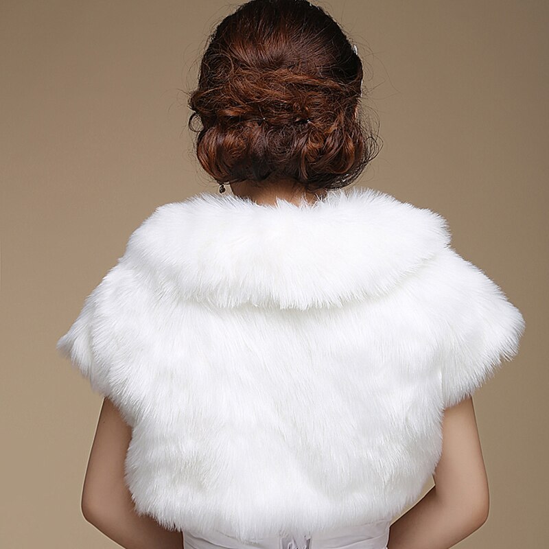 Bride Shrug Faux Fur Bridal Shawl Balck Ivory Stole White Black Ivory Wedding Wrap Bridesmaid Dress Cape Coat