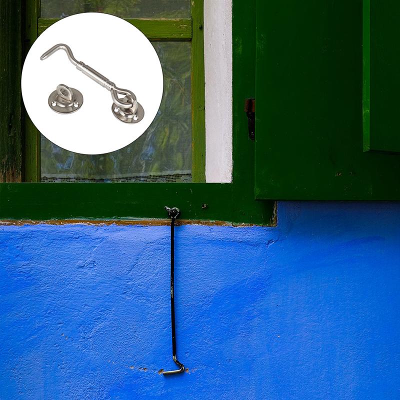 1 sæt rustfrit stål vindueskrog vindueslåskrog gammeldags vindueskrog hardware vindbøjle