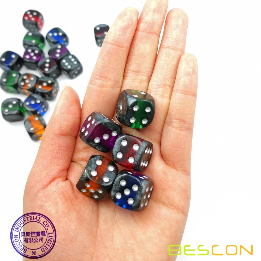 Bescon Minerale Rotsen Gem Wijnstokken 6 Zijden 16 Mm Dobbelstenen Set 20 Pack, 5/8 "D6 Minerale Rock Dobbelstenen Set In Verschillende Kleuren