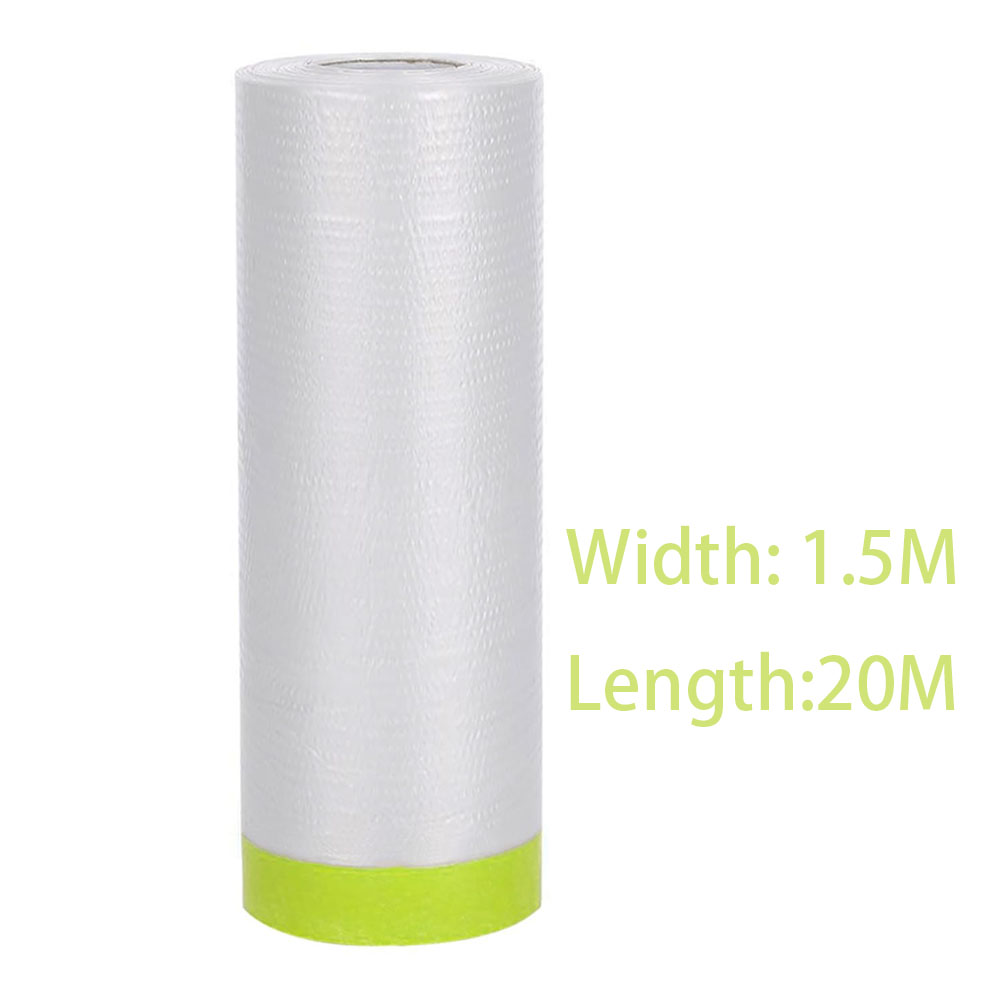Pre-Taped Masking Film and Cloth Plastic Cover Sheets Transparent Floor Carpet Protector for Furniture Car Painting: green