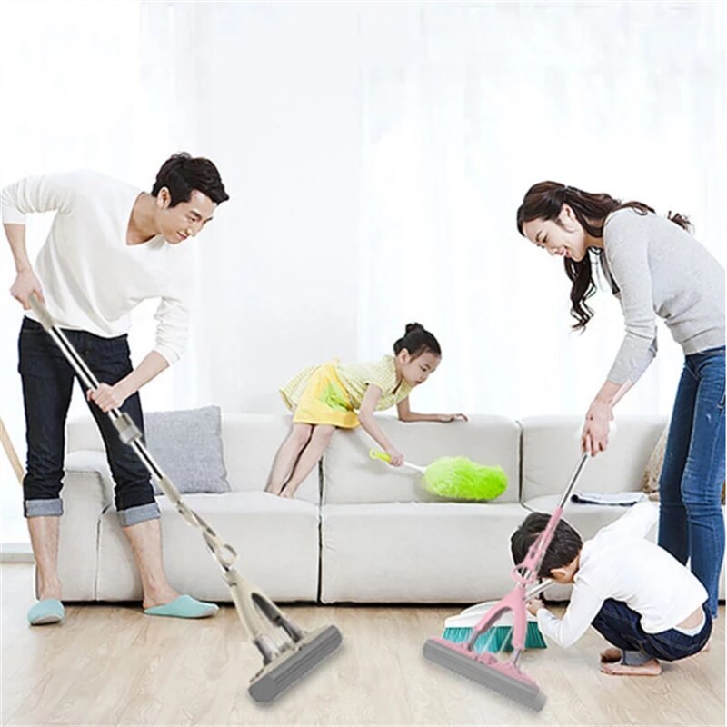 Balai serpillière en éponge à Double pli, 1 pièce, tête en éponge absorbante, nettoyage du sol, lavage manuel gratuit