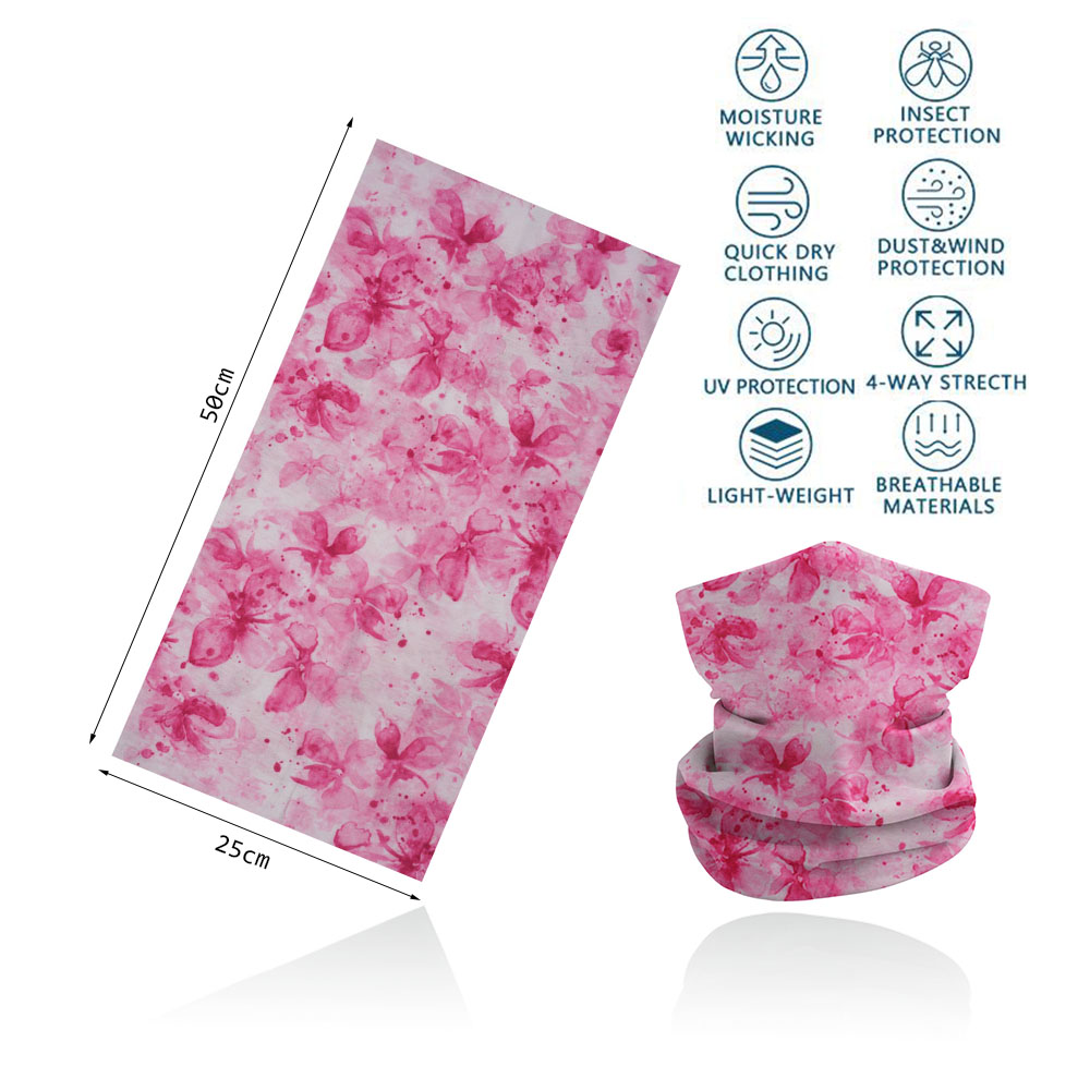Pink Bandana Face Mask Hiking Bandanna Women Running Camping Yoga Headband Quickdry Neck Gaiter Seamless Tube Cycling Head Scarf
