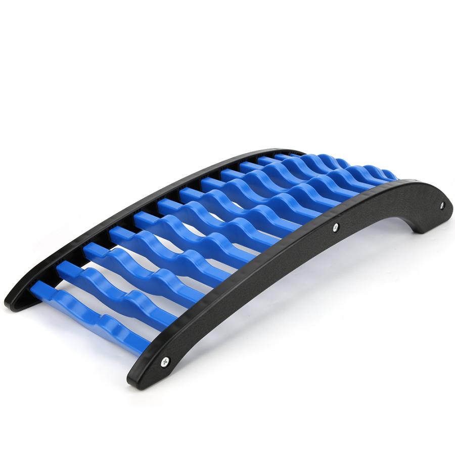 Lumbar Traction Stretching Device Waist Spine Back Pain Relief Acupuncture Massage Board Disc Herniation Prevention Device: Blue