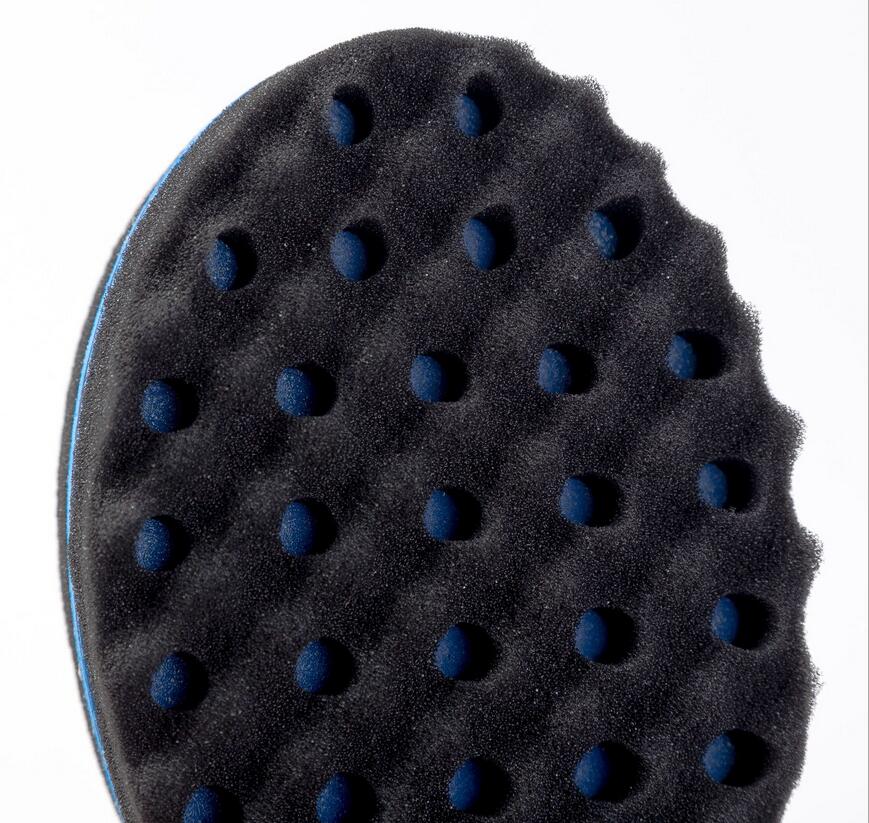 1pcs Elliptical dual-use perforated curly sponge shape chaotic hair sponge brush hair sponge random color