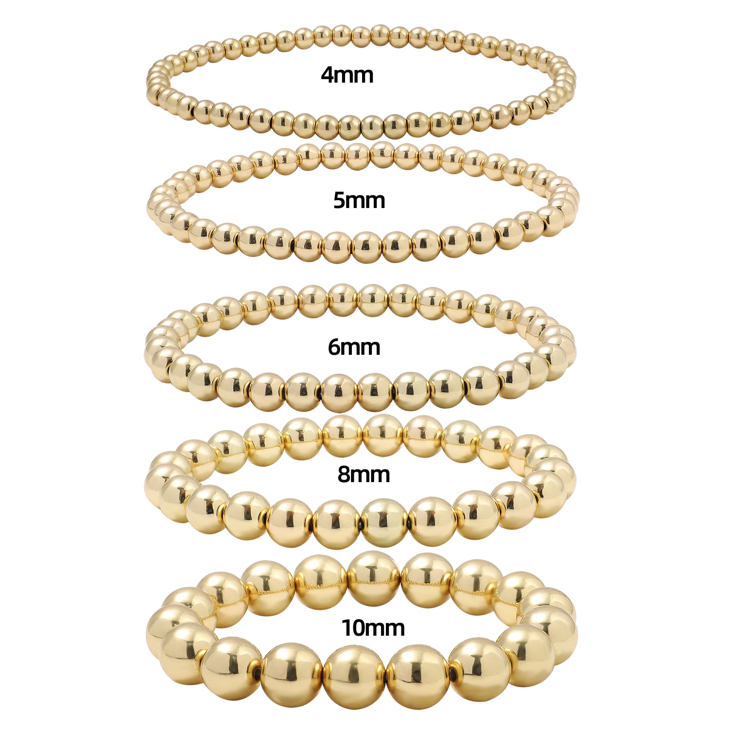 Neue Dehnbar Perlen Armbänder für Frauen Männer Gold Silber Farbe Minimalistischen Elastische Armbinde Partei Schmuck 4mm-10mm
