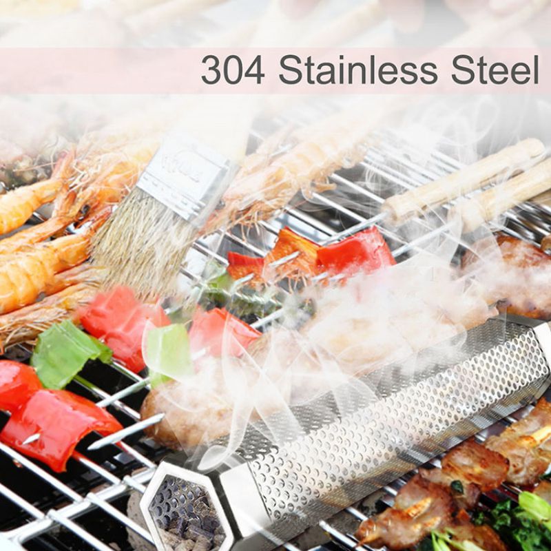 Barbecue Stainless Steel Smoke Pipe Weber Perforated Web Barbecue Grill Generator Smoker Filter Set