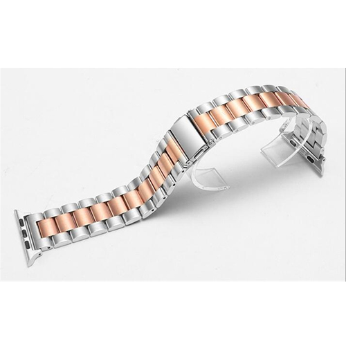 metal strap for apple watch 4 5 band 44mm 40mm apple watch band 42mm 38mm iwatch series 5/4/3/2/1 Stainless Steel bracelet belt: silver-rose gold / 42mm-44mm