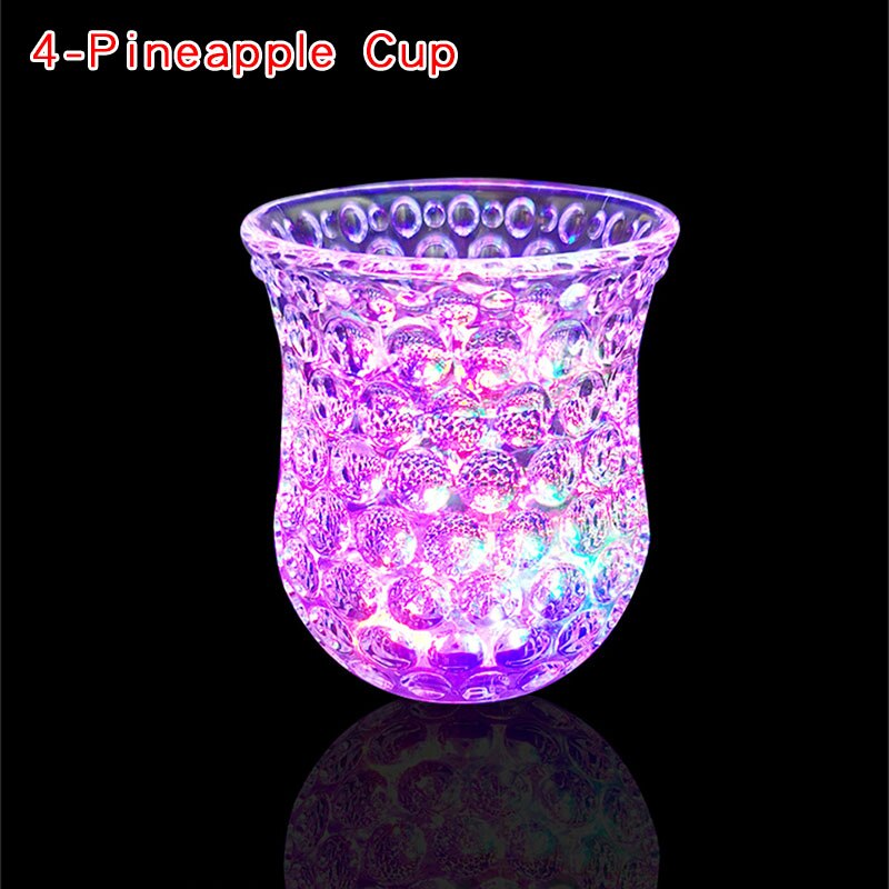 LED Luminous Cup Kids Toys Glow In The Dark Toys Party Wedding Decoration Liquid Induction Mug Wine Glass Beer Cup Toys: 4-Pineapple Cup