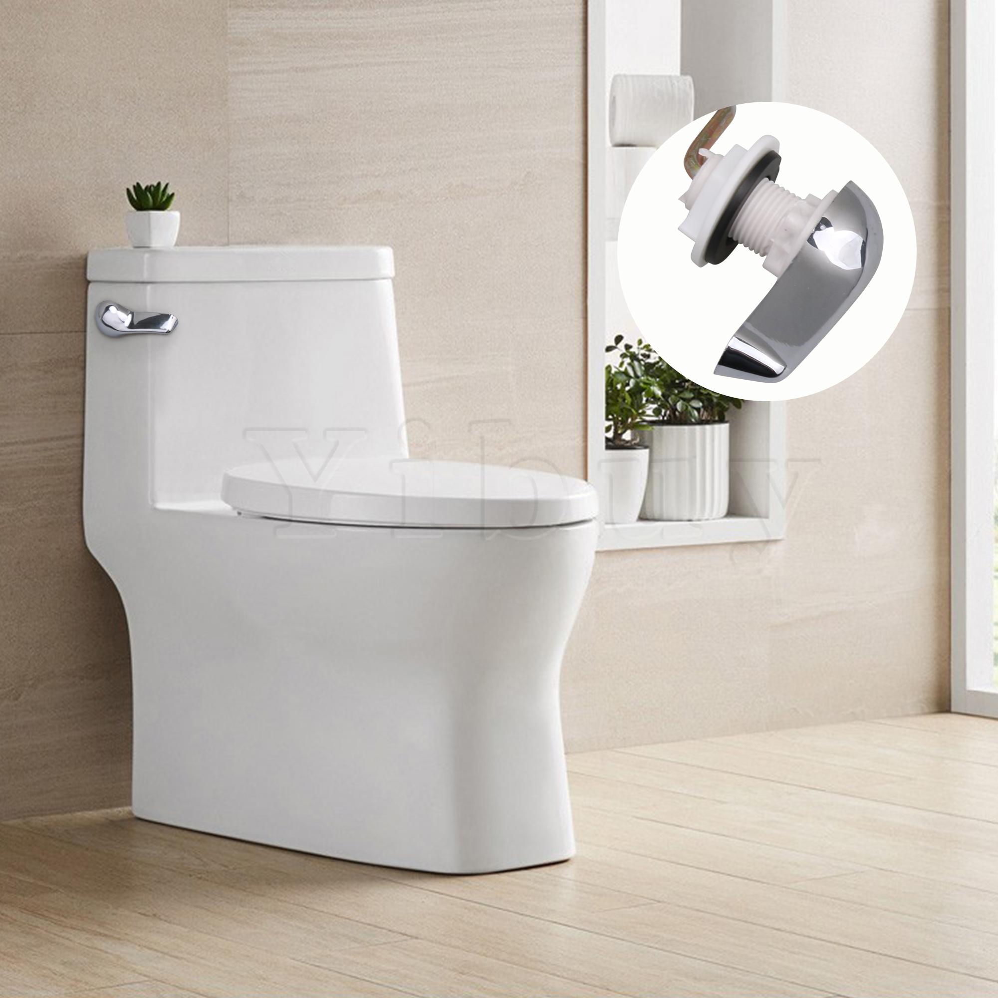 Front Mount Toilet Tank Flush Side Handle Silver Accessories Bent Rod