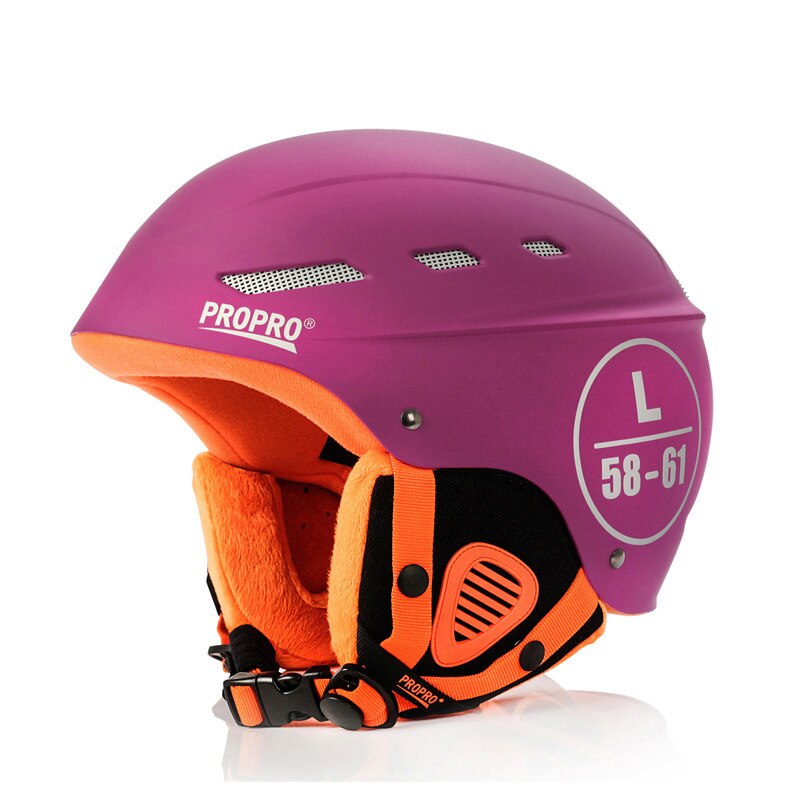 Ski Helm Erwachsene Unisex ABS Shell + EPS Füllstoff Einstellbare Kopfumfang Hohe Anti-Kollision Belüftung Ski Reiten Helm: Purpurrot / L(58-61cm)