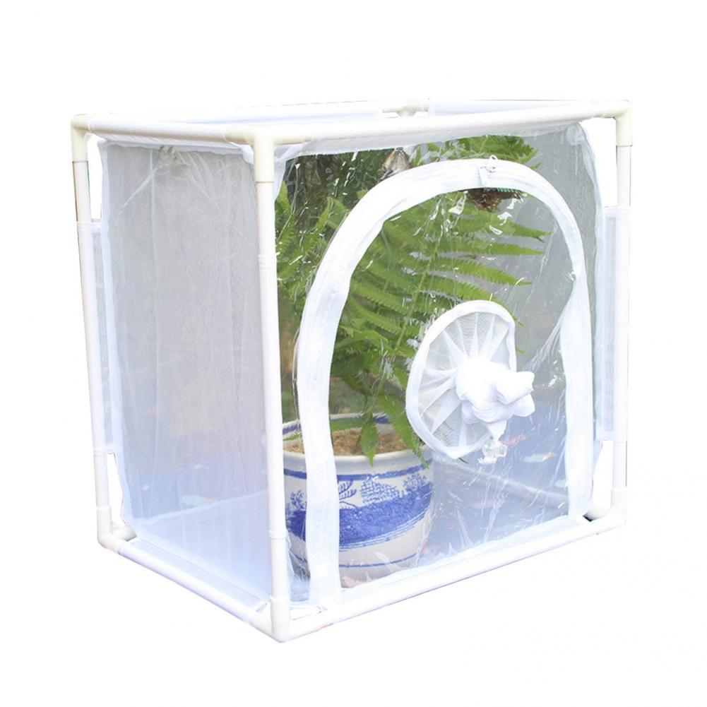 Durable Habitat Mesh Easy Installation Double Zipper Transparent Transparent Mesh Plants Net Observation Cage
