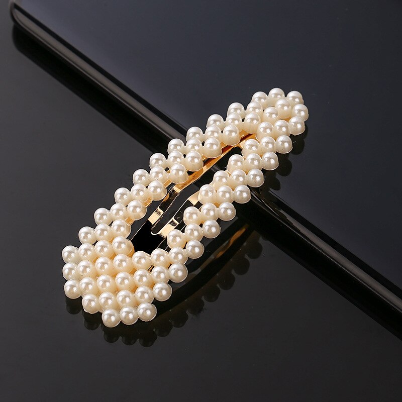 imitation pearl hairpin women's girl handmade pearl flower hairpin hair accessories: 21