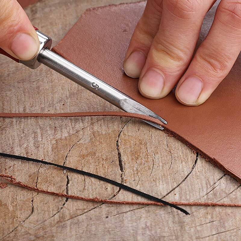 Diy beukenhouten handvat leertrimmer schilgereedschap 0.8 / 1 / 1.2 / 1.5mm lederen afschuining schuine kant ambachtelijke diy praktische leerbewerkingstool