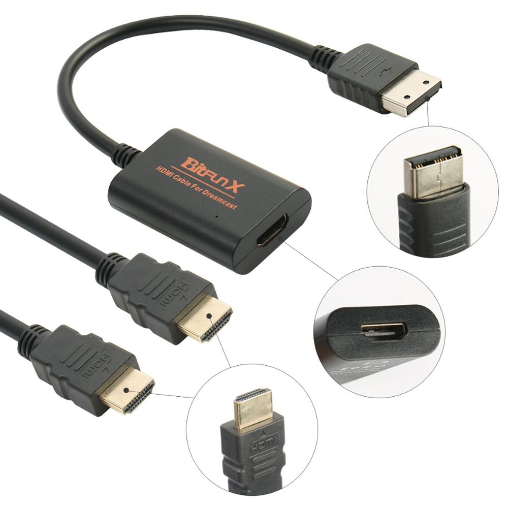 High Definition HDMI Adapter for Sega Dreamcast Consoles HDMI/HD-Link Cables Game Link Cable
