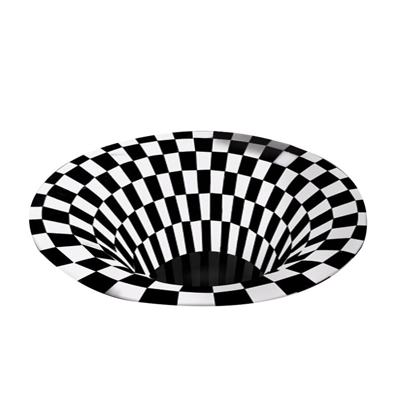 3D Vortex Visual Illusion Rug Swirl Print Optical Illusion Areas Rug Carpet Floor Pad Non-slip Doormat Blanket For Home Decor: 60x60cm / vision7