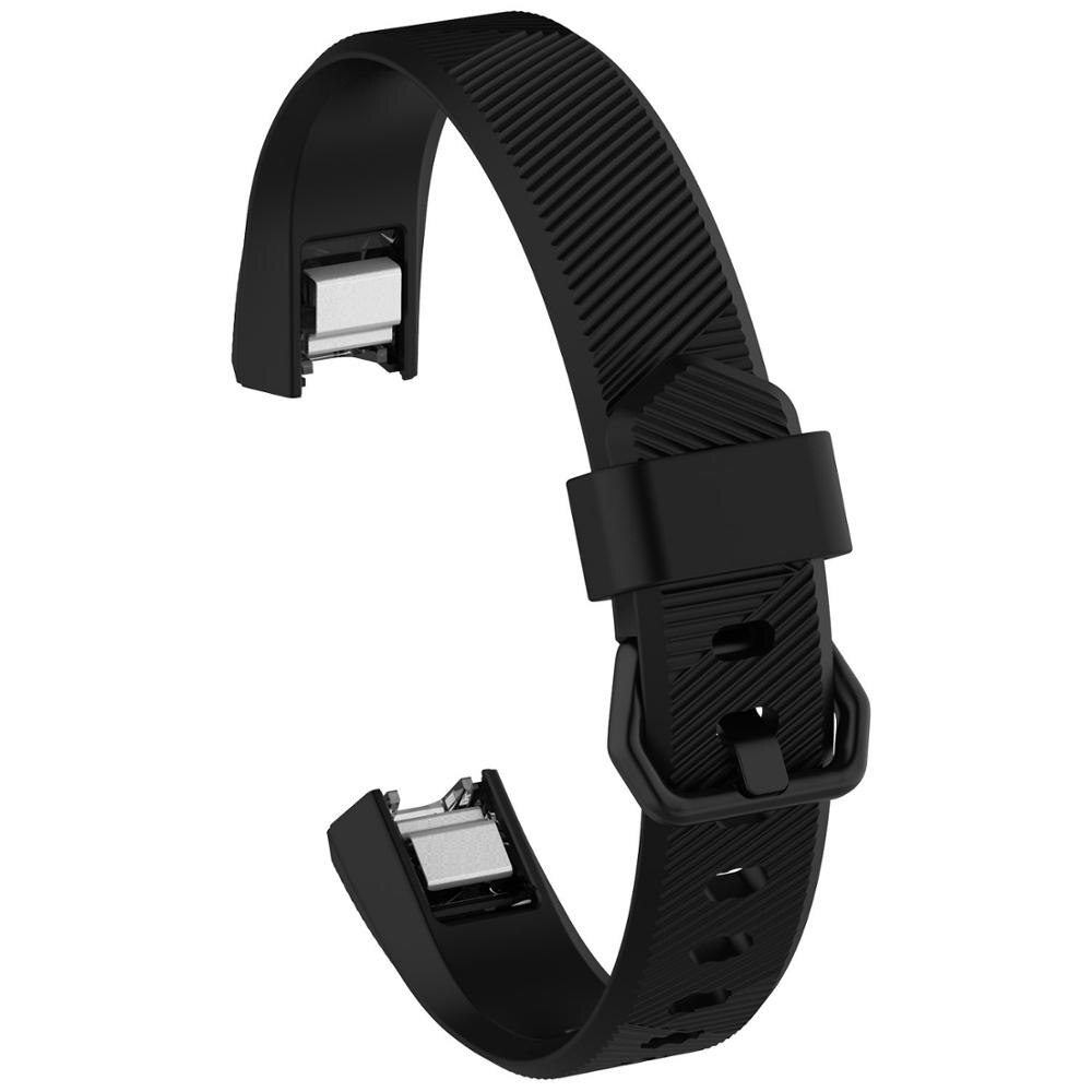 Mjukt silikon säkert justerbart band för fitbit alta hr band armband armband armband klocka utbyte tillbehör: Svart