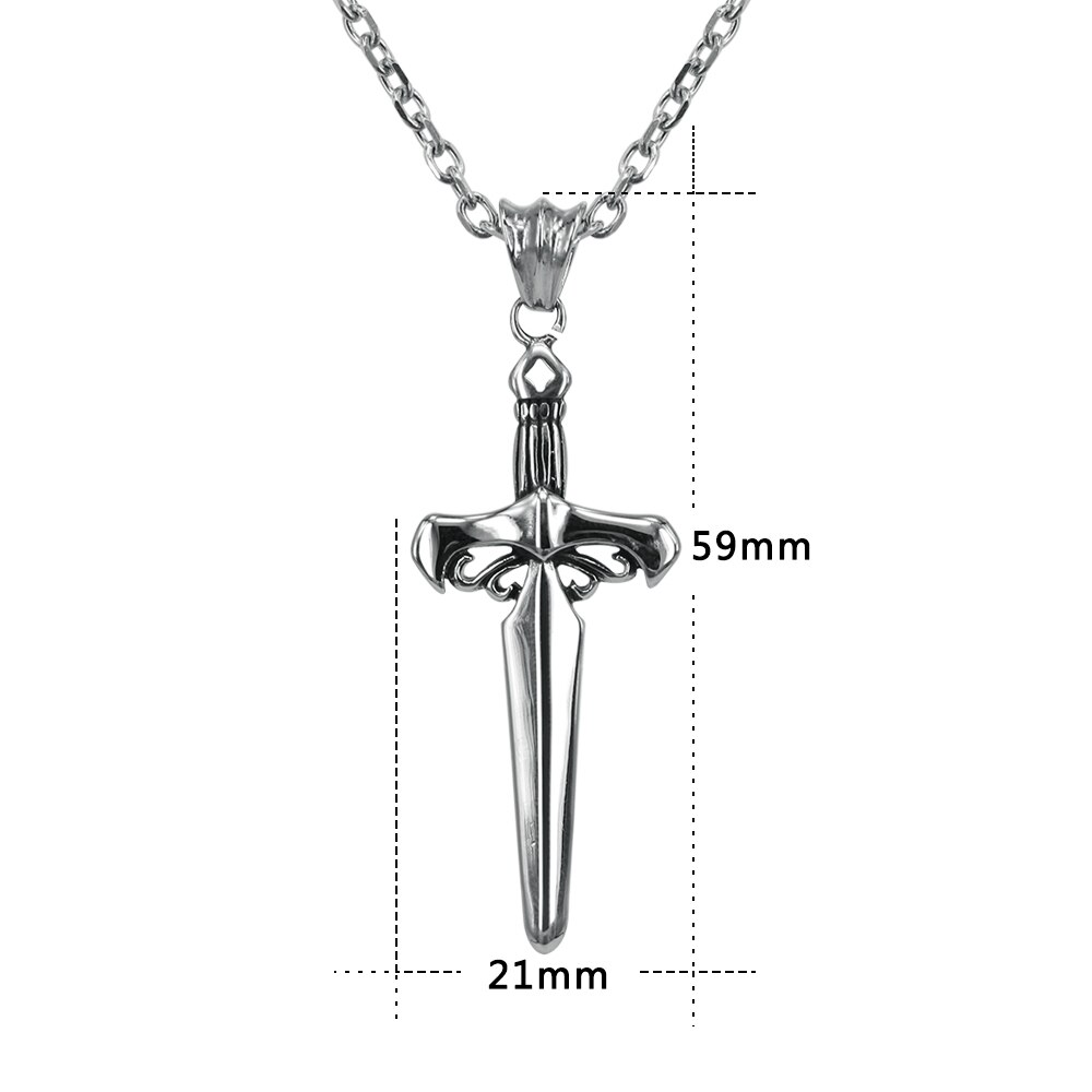 ZS – collier avec pendentif croix Punk pour hommes, en acier inoxydable, bijoux gothiques, Rock Roll, 316L: A