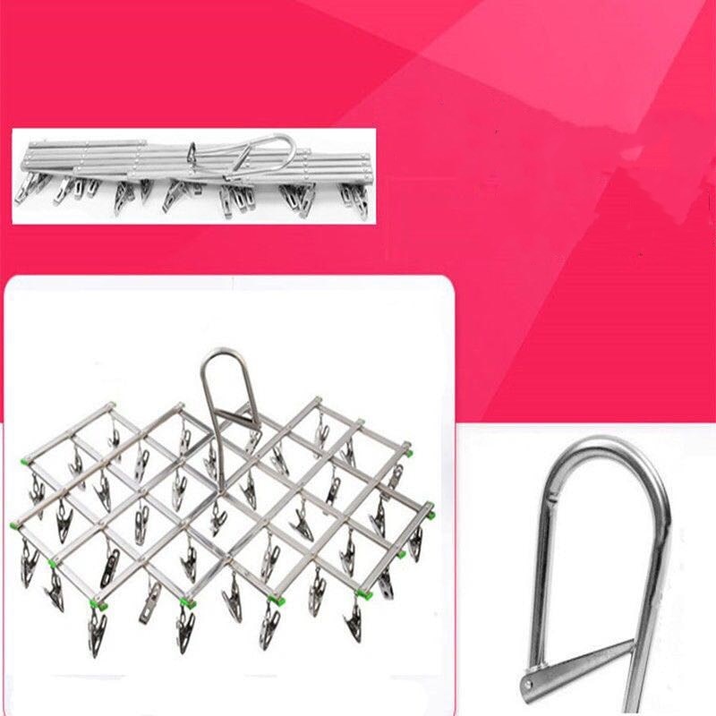 Winddicht Wasserij Sokken Handschoenen Kleerhanger Inklapbare Rvs Opknoping Rack 20 Wasknijper Drogen Rekken Outdoor