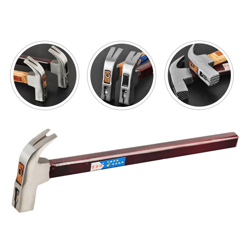 1PC Non-skid Handle Nail Hammer Compressed Wooden Handle Claw Hammer (0.35)