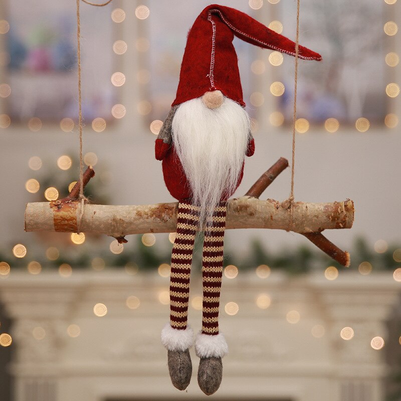 Juledukke legetøj julemanden snemand elg juletræ hængende ornament dekoration til hjem xmas fest jul