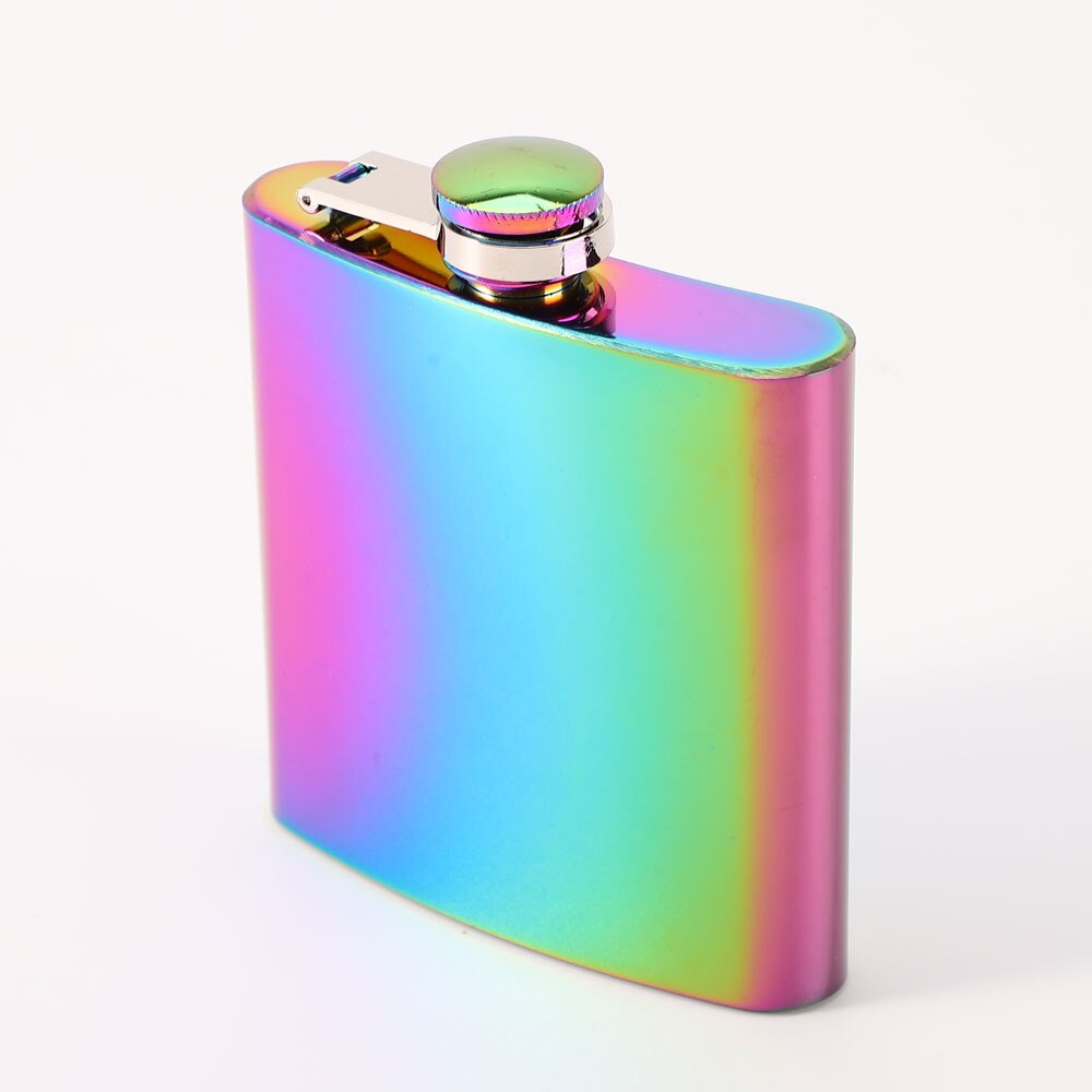 Portable 6oz Stainless Steel Hip Flask Pocket Hip Flask Alcohol Whiskey Drink Hip Flask Screw Cap Colorful